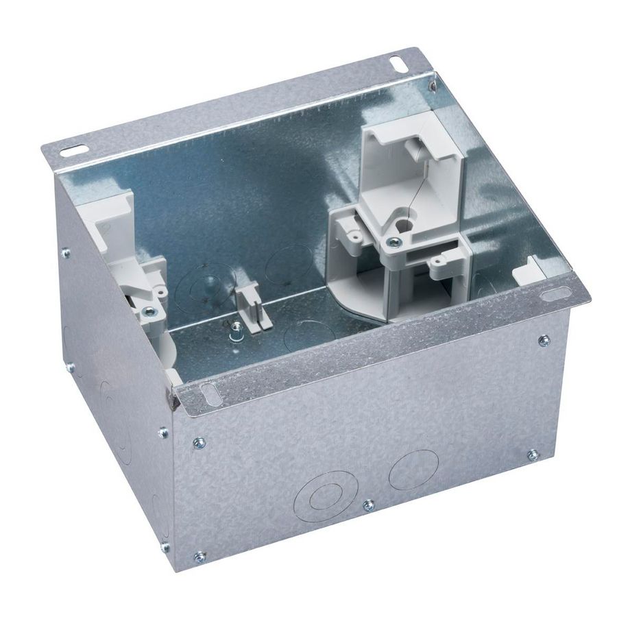 Metalen instortbehuizing voor 4xK45 module RVS vloerdoos