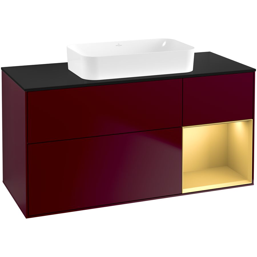 Wastafelonderkast Finion 1200x603x501mm Peony Matt Lacquer F712HFHB