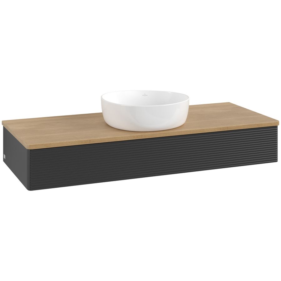 Wastafelonderkast Antao 1200x190x500mm Black Matt Lacquer L10111PD
