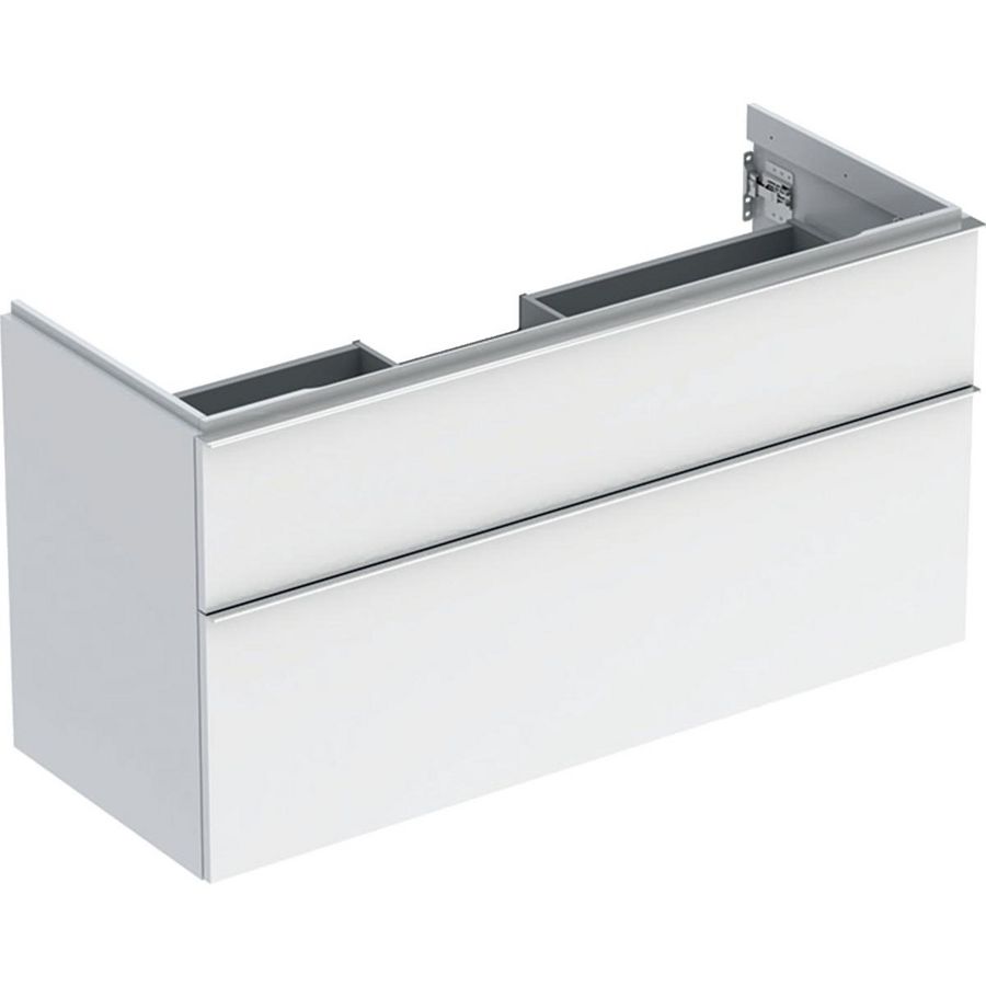 iCon wastafelonderkast 2x la 120cm wit hoogglans / greep chroom