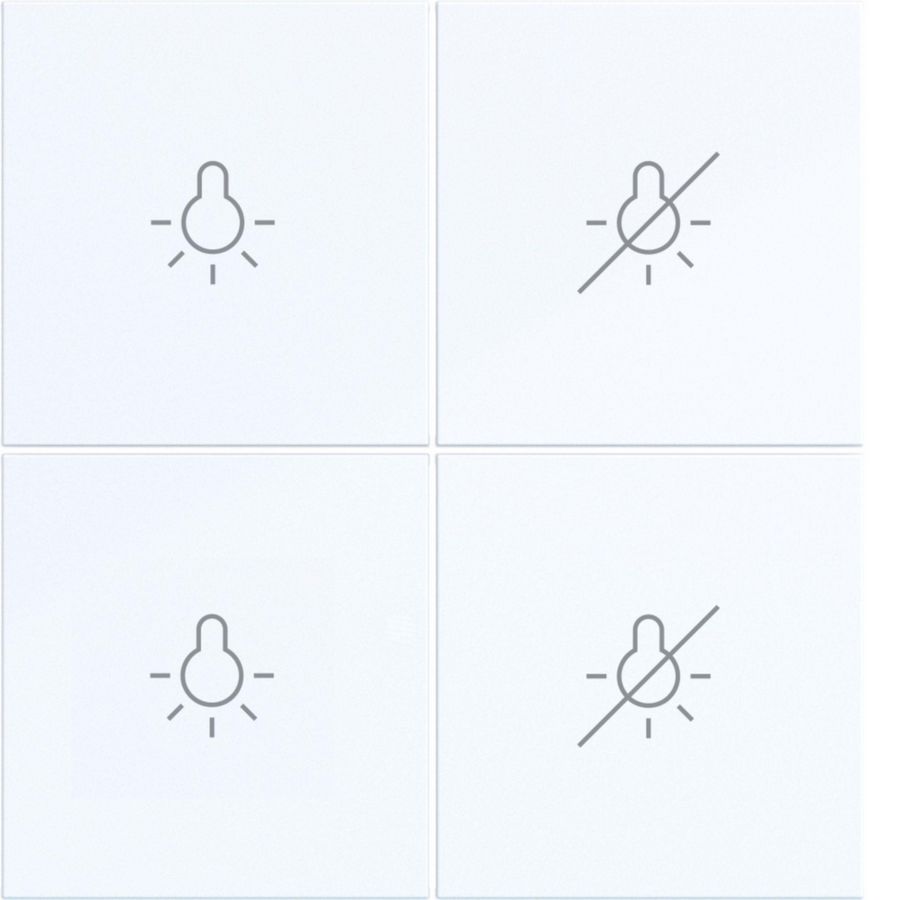 Afdekking KNX taster 4-v licht aan/uit A.x/C.x lichtwit gl.