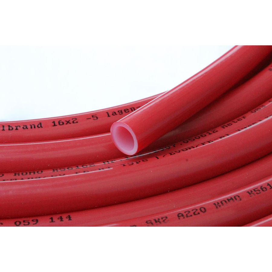 Rol a 600m. kunststof vloerverwarmingsbuis PE-RT 5-laags 16x2mm