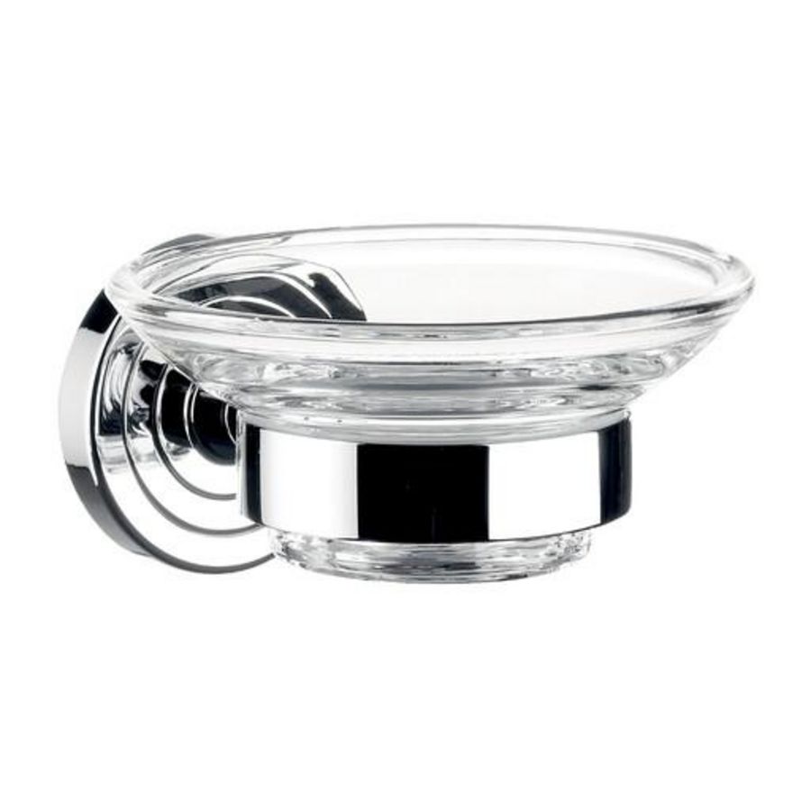 Polo, zeephouder, zeepschaal kristalglas helder, chroom