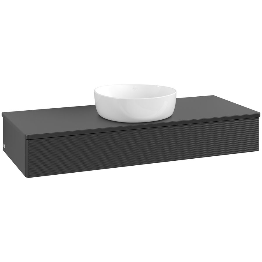 Wastafelonderkast Antao 1200x190x500mm Black Matt Lacquer L10150PD