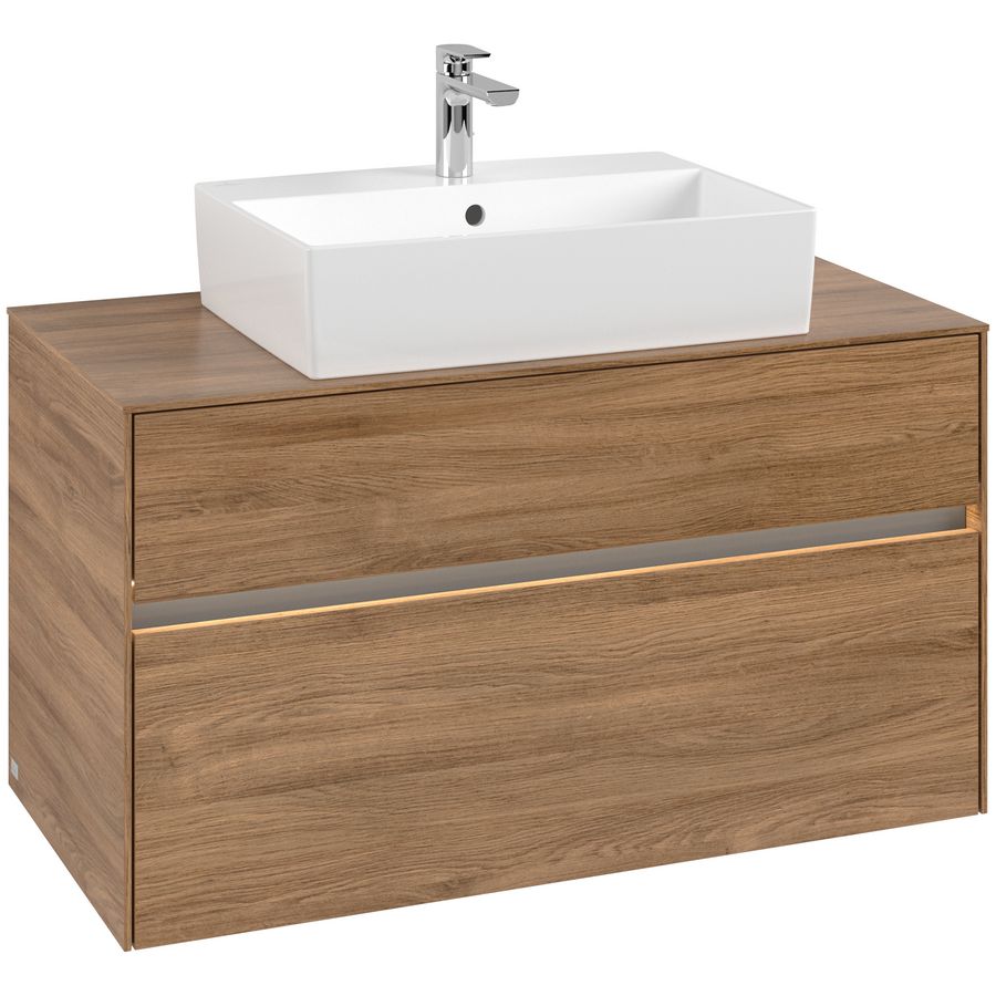 Wastafelonderkast Collaro 1000x548x500mm Oak.Kans C125B0RH