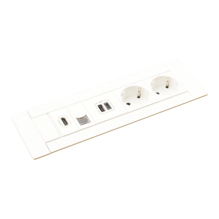 Bureau aansluitunit wit 8 mod. 2 WCD + USB + RJ45 Multilink