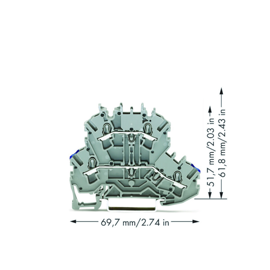 2-etageklem Rijg-/rijgklem N/L grijs 2002-2202 VVE=50