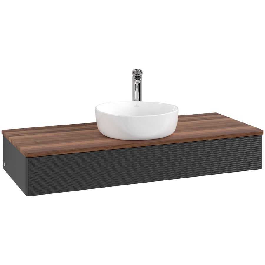 Wastafelonderkast Antao 1200x190x500mm Black Matt Lacquer L10152PD