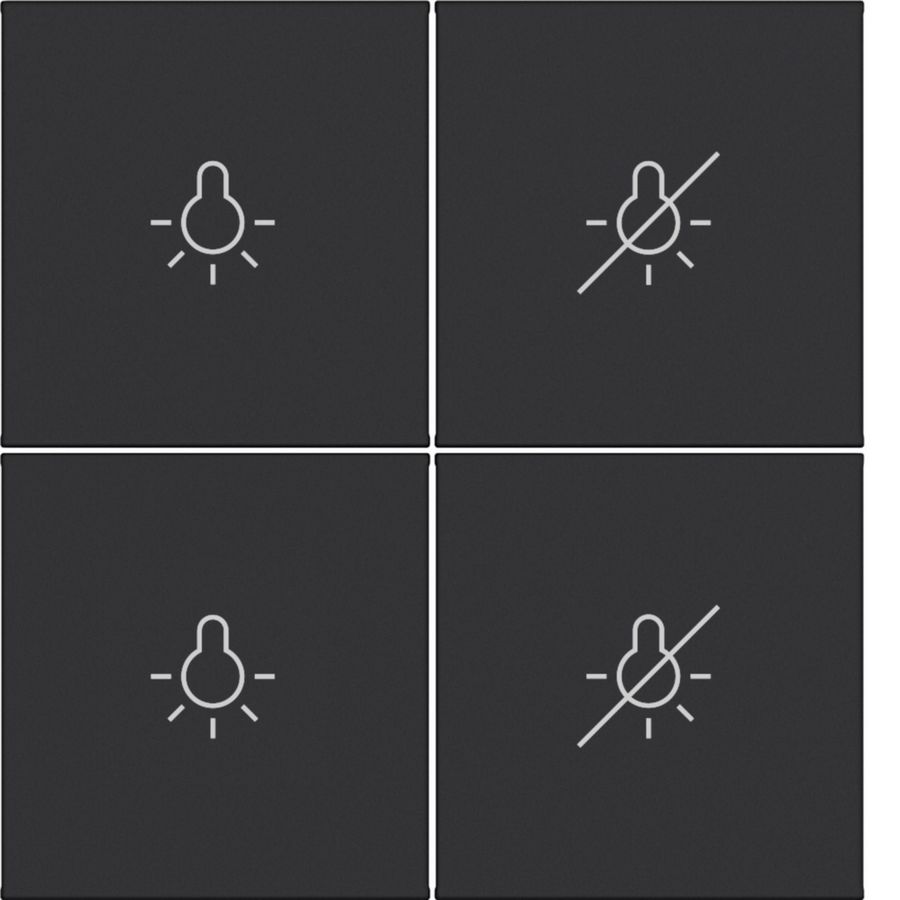 Afdekking KNX taster 4-v licht aan/uit A.x/C.x zwart mat
