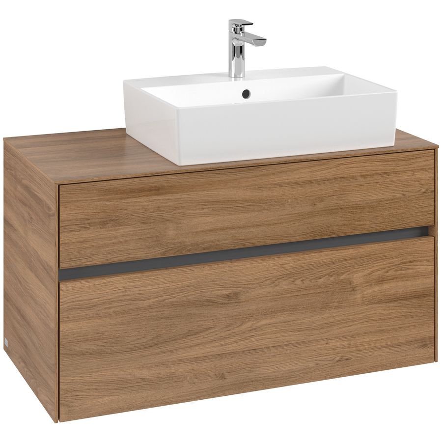 Wastafelonderkast Collaro 1000x548x500mm Oak.Kans C12700RH