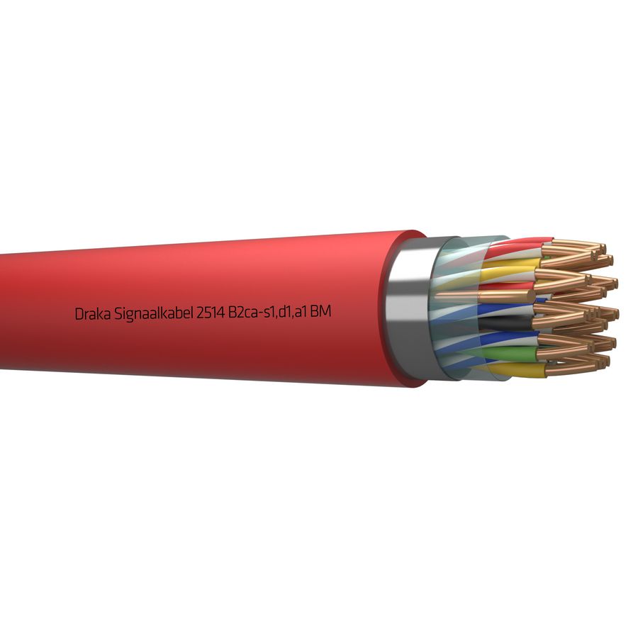 Haspel a 500m. signaal kabel afg B2ca gy# 14x2x0,8mm - 2514