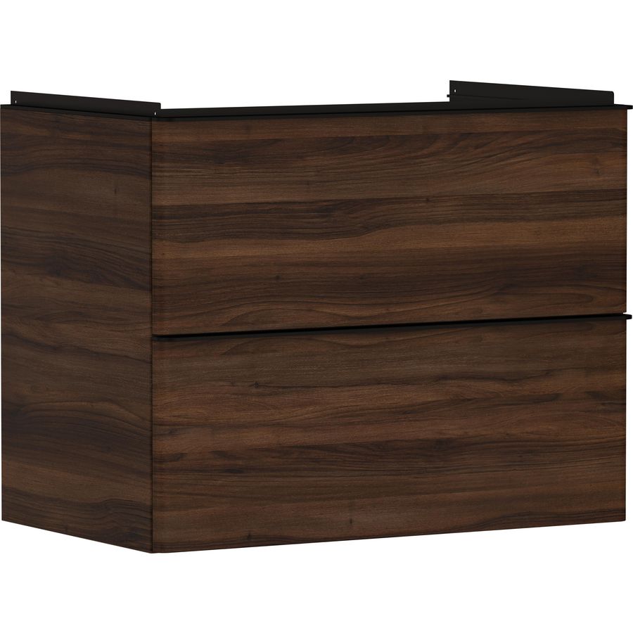 Onderkast Dark Walnut 780x475mm 2x la tbv wastafel greepkleur mat zwart Xelu Q 54030670