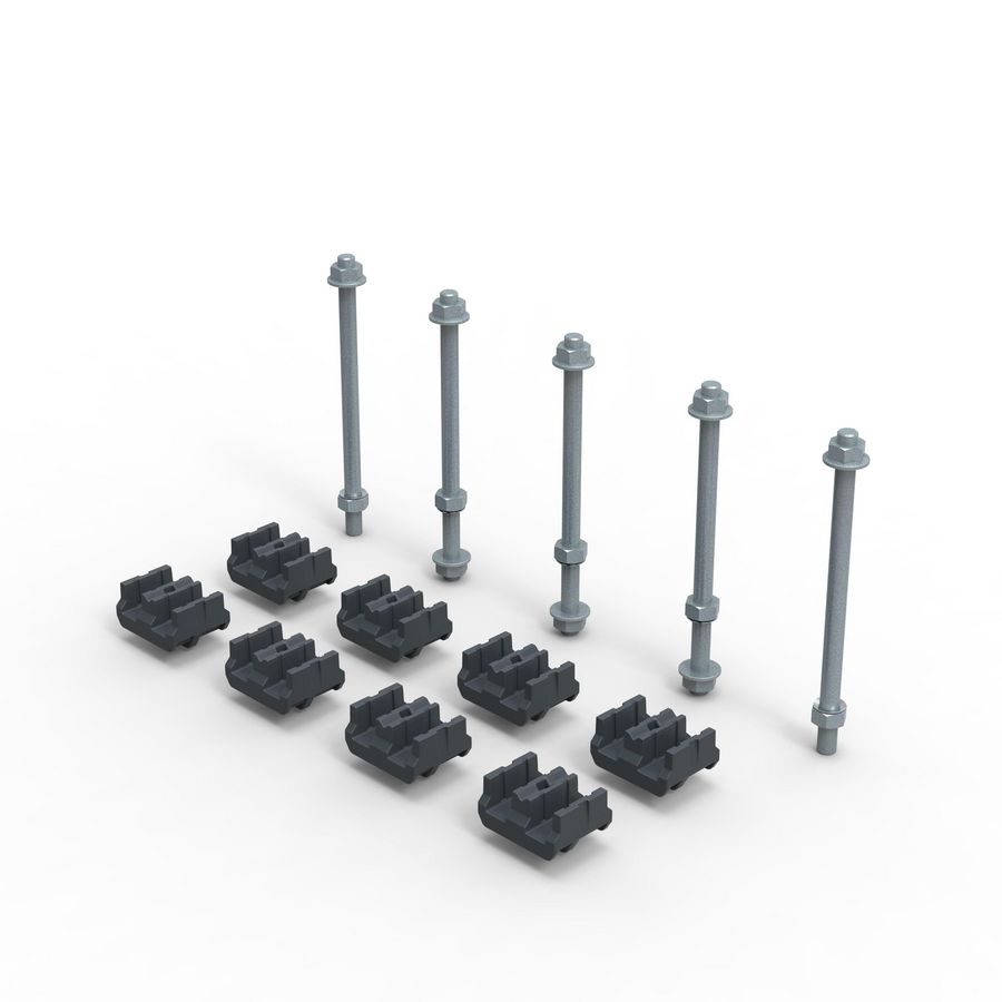 Kit Railstelhouder platte koprails max 10x60mm