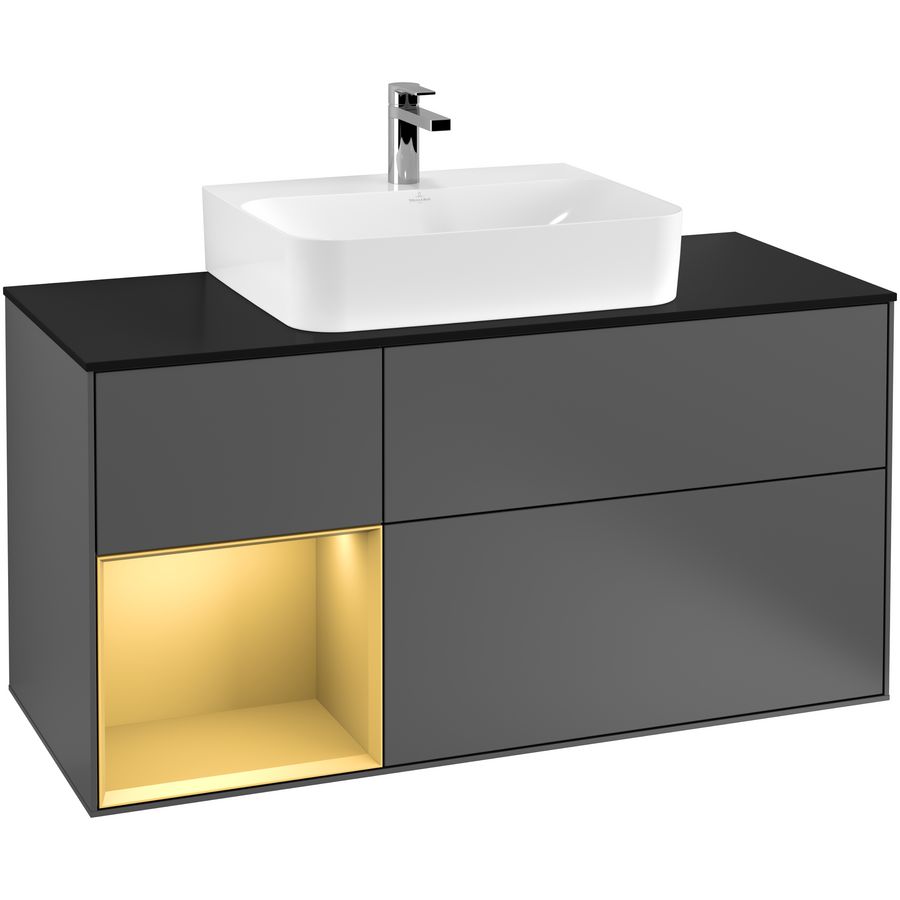 Wastafelonderkast Finion 1200x603x501mm Antr. Matt Lacquer G162HFGK