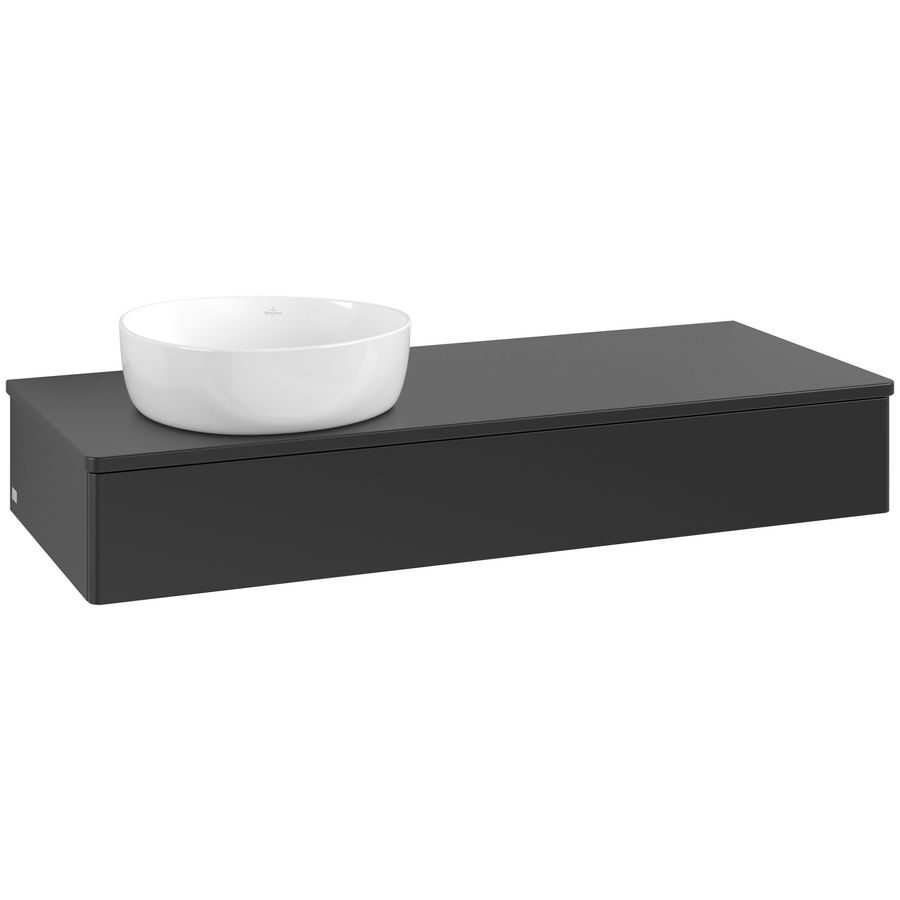 Wastafelonderkast Antao 1200x190x500mm Black Matt Lacquer L11010PD