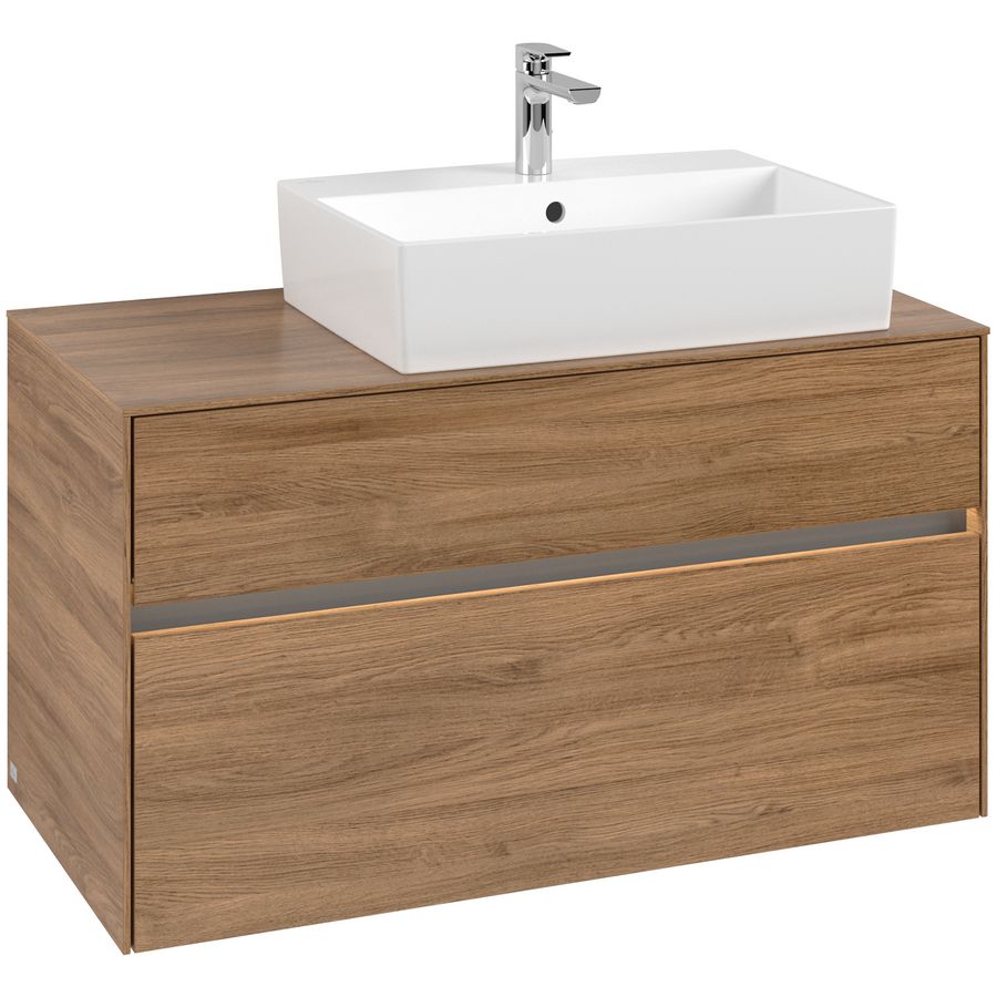 Wastafelonderkast Collaro 1000x548x500mm Oak.Kans C127B0RH