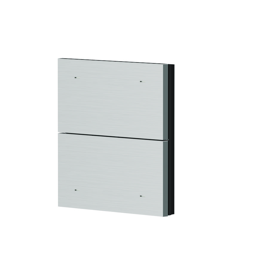 iON Toetsafdekking 2-v, metaal, (grey) - Alu geborsteld