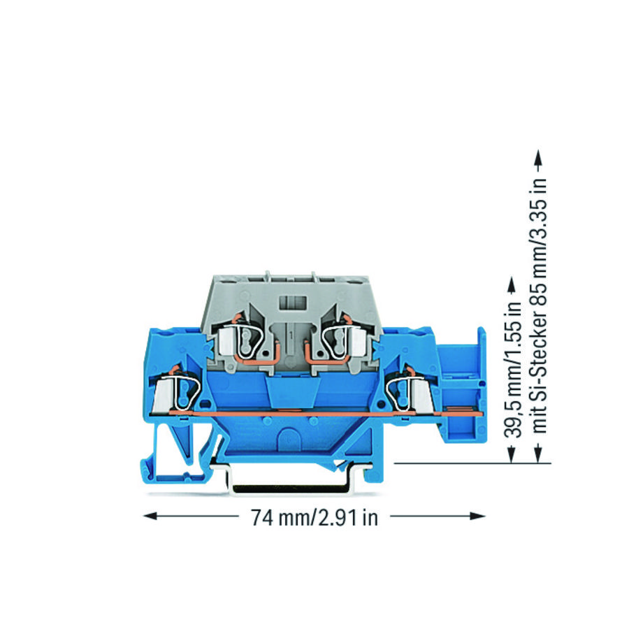 2-etageklem met extra dwarsbrug draagrail 35 280-532 VVE=50