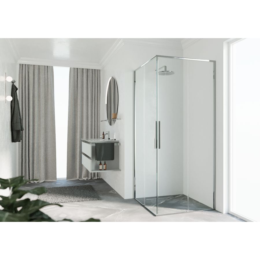 Schuifdeur RIGA A 1075-1090x2000mm helder glas profiel chroom