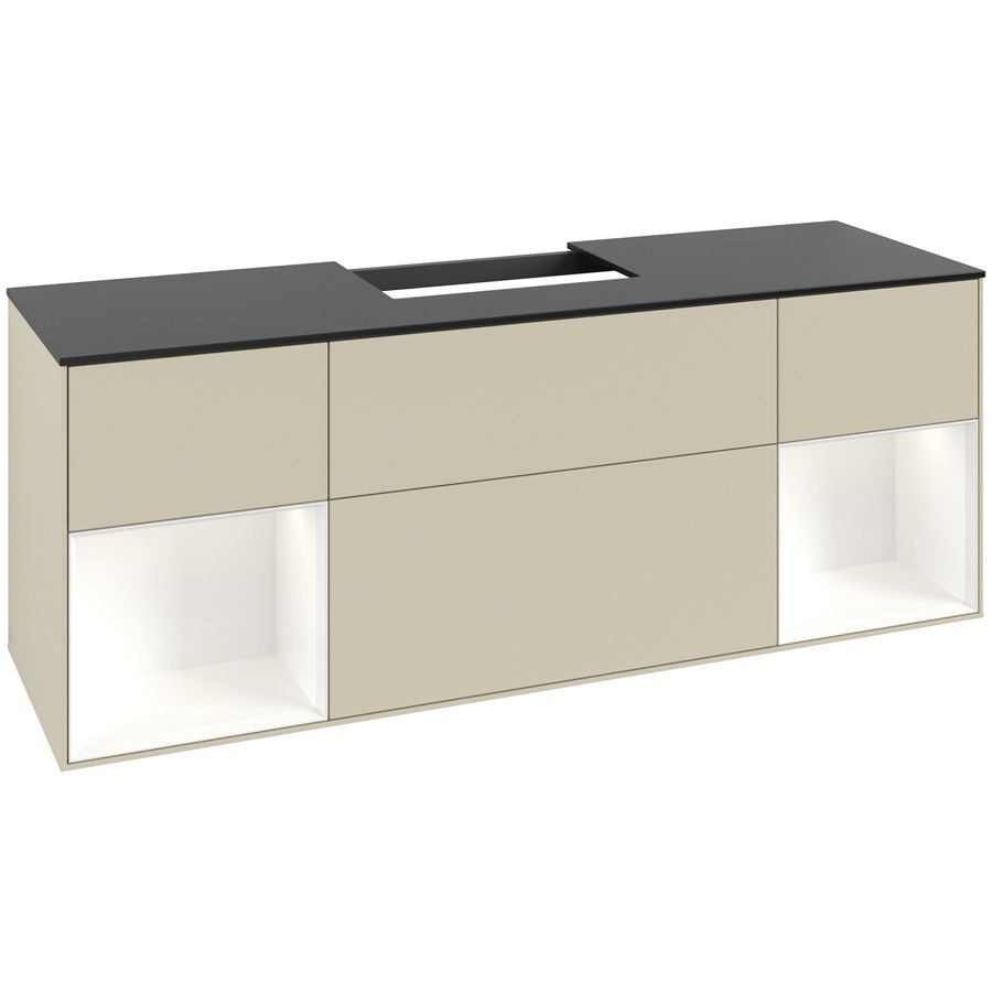 Wastafelonderkast Finion 1600x603x501mm S.Grey Matt Lacquer G212MTHJ