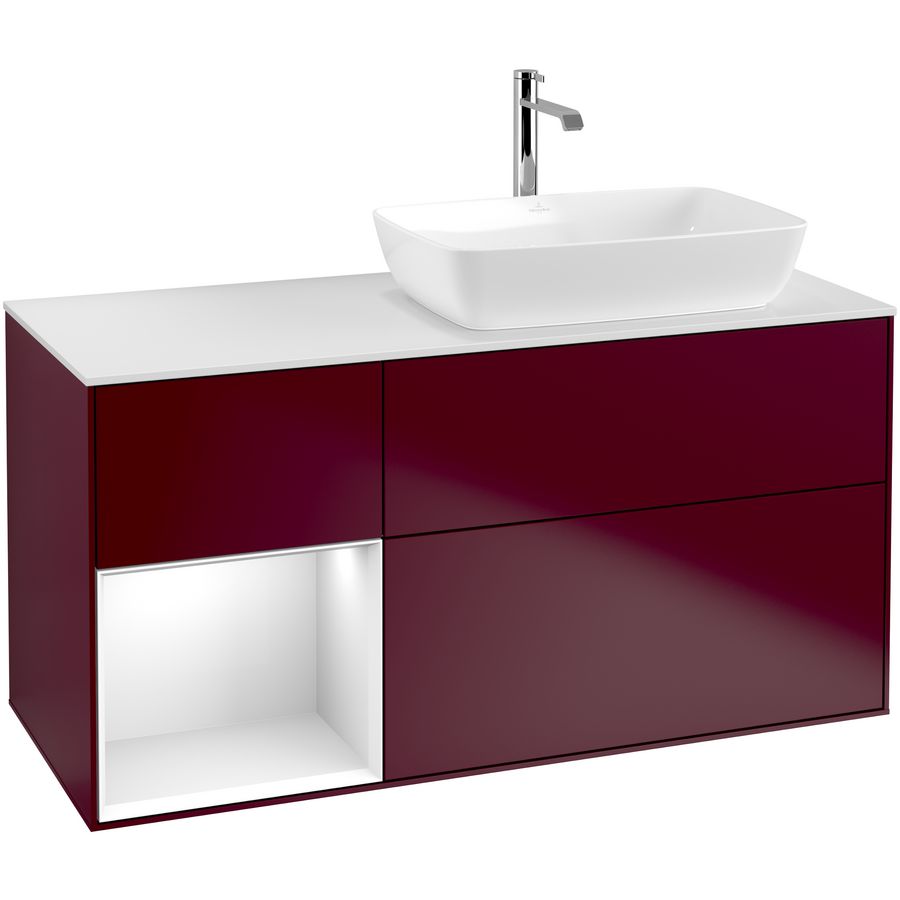 Wastafelonderkast Finion 1200x603x501mm Peony Matt Lacquer F801GFHB