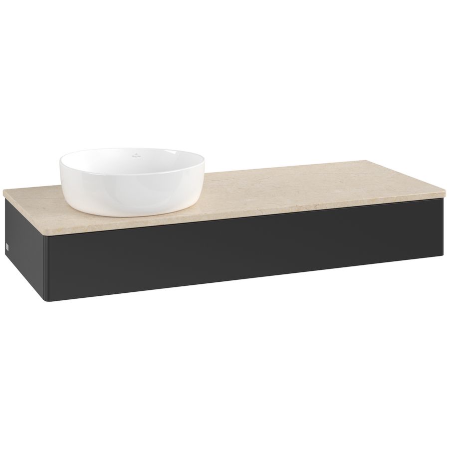 Wastafelonderkast Antao 1200x190x500mm Black Matt Lacquer L11013PD