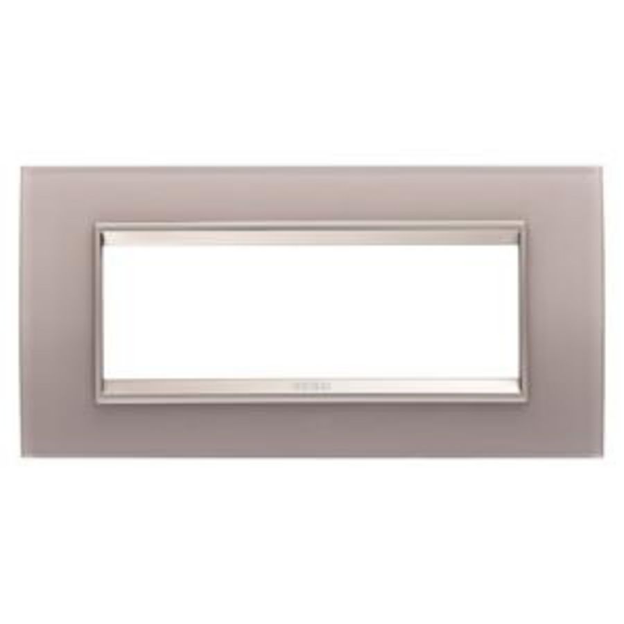 LUX PLAAT-VAN GLAS-6 MODULE-PARELGRIJS-BINNENFRAME M
