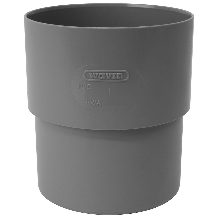 Verbindingsstuk HWA PVC 70mm grijs mof/verjongd spie
