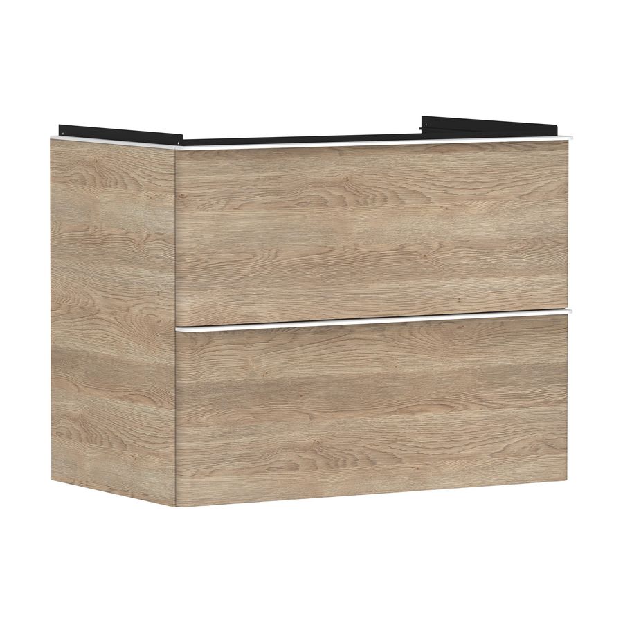 Onderkast Natural Oak 780x475mm 2x la greepkleur mat wit tbv wastafel Xelu Q 54029700