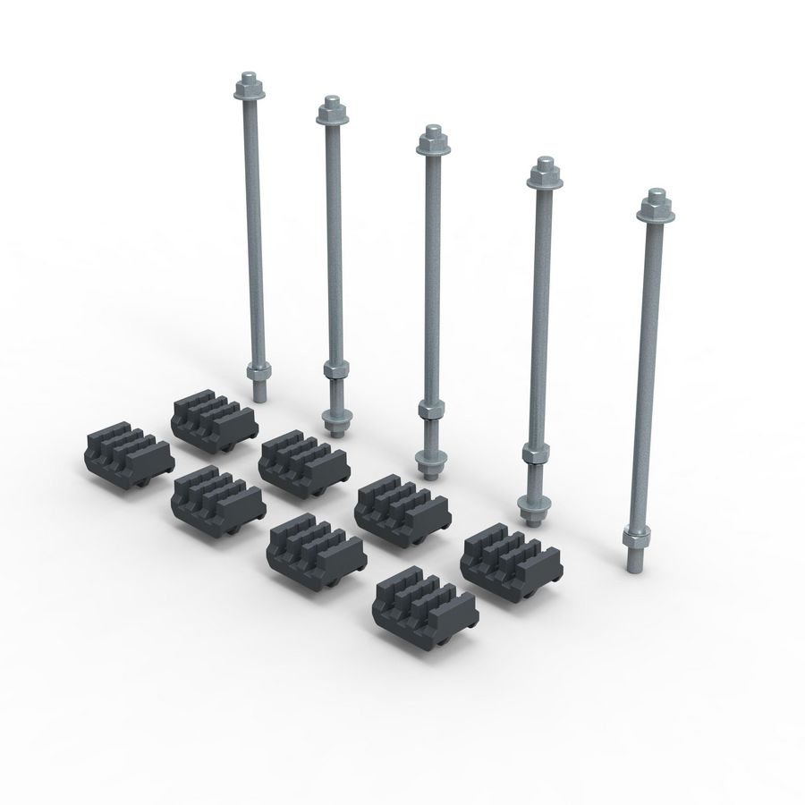 Kit Railstelhouder platte koprails max 5x75/125mm