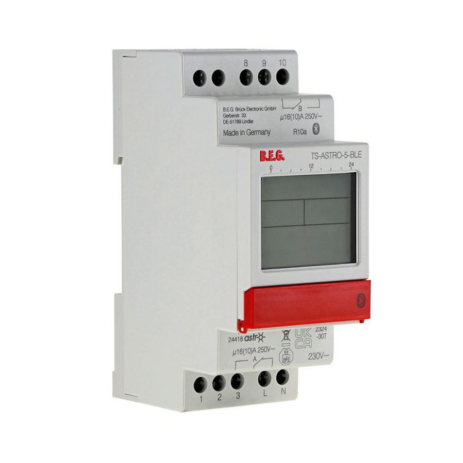 Tijdschakelklokken ASTRO-BLE DIN-rail montage grijs IP20 2Ka