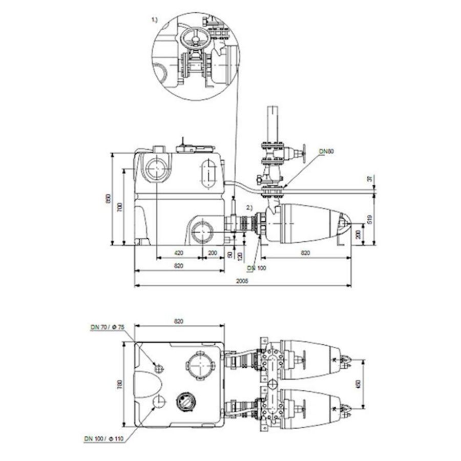 Afvalwaterpomp Multilift MD1.80.80.30.4.50D/400