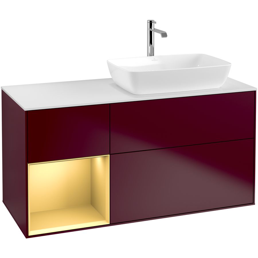 Wastafelonderkast Finion 1200x603x501mm Peony Matt Lacquer F801HFHB