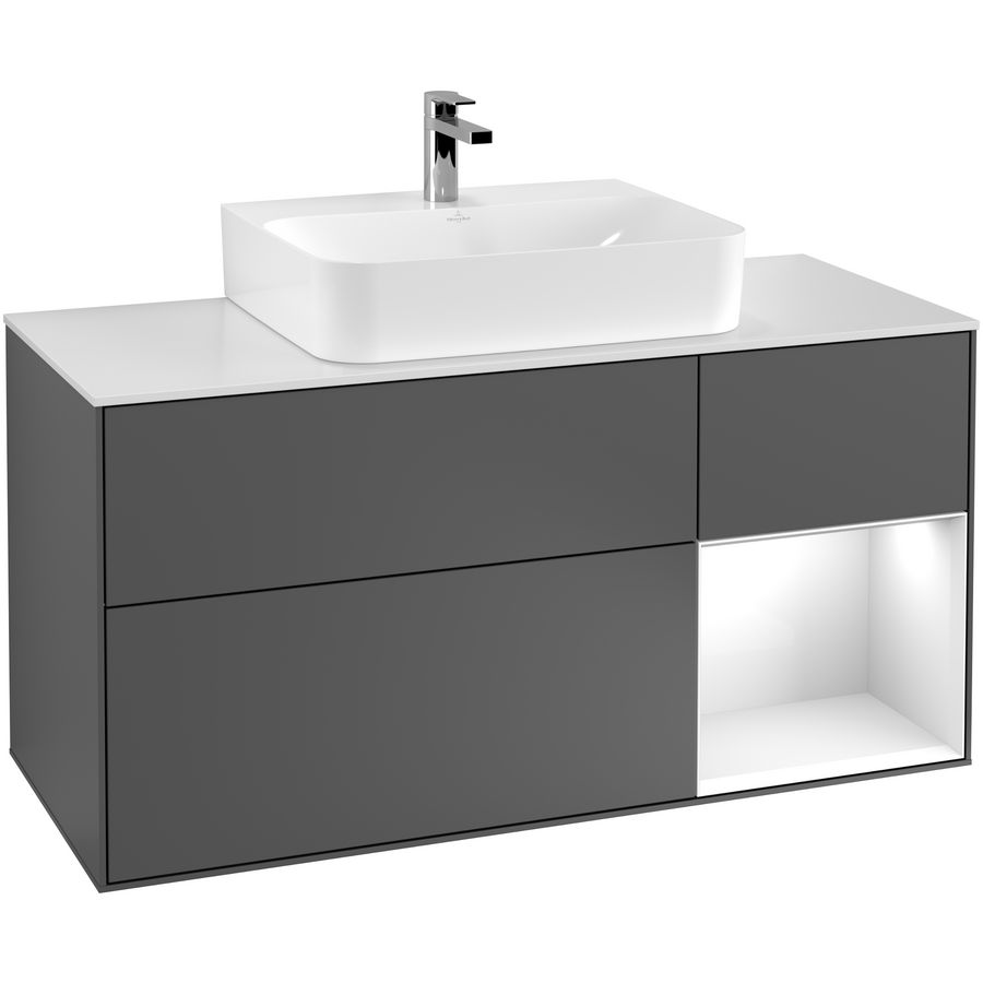 Wastafelonderkast Finion 1200x603x501mm Antr. Matt Lacquer G171GFGK