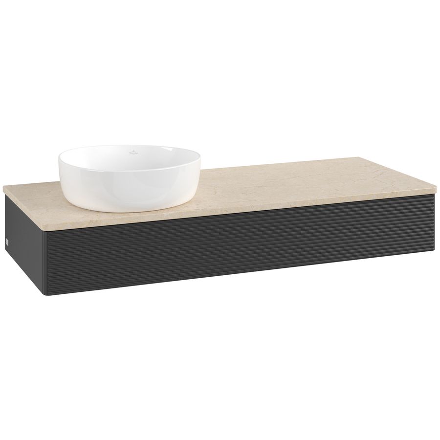 Wastafelonderkast Antao 1200x190x500mm Black Matt Lacquer L11113PD