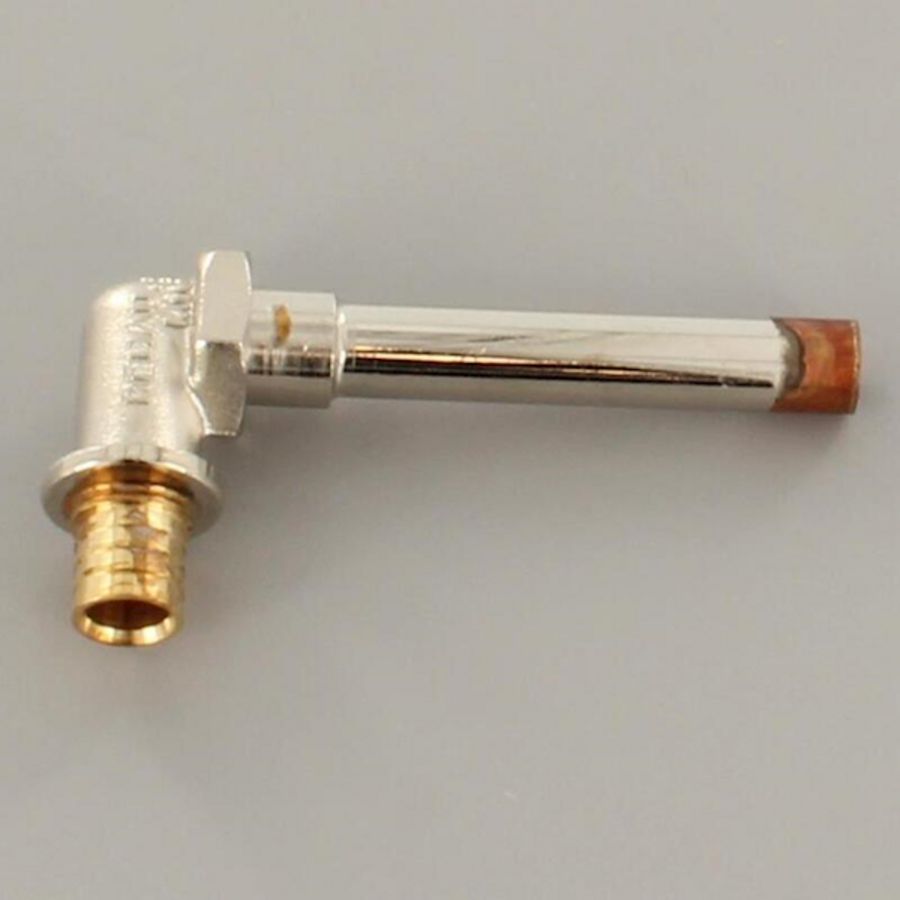 Insteekknie 90° RAUTITAN LX schuif 16xspie koper 12mm/100mm vernikkeld