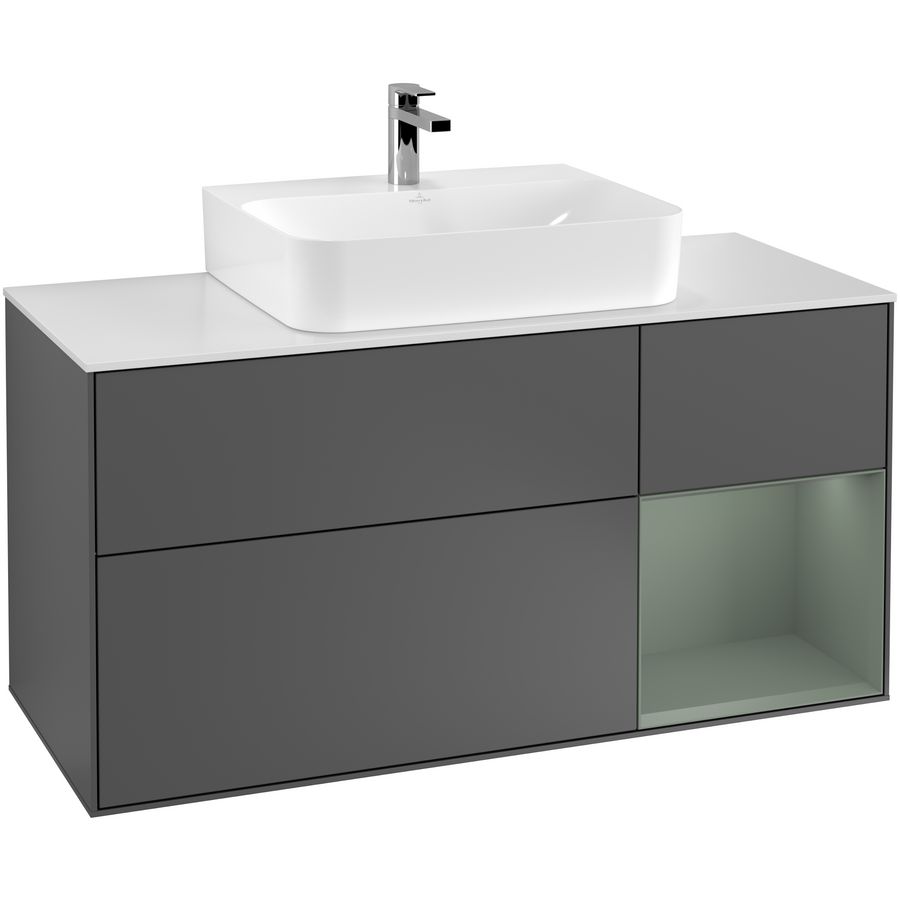 Wastafelonderkast Finion 1200x603x501mm Antr. Matt Lacquer G171GMGK