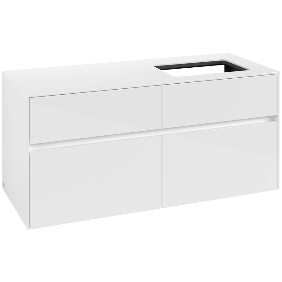Wastafelonderkast Collaro 1200x548x500mm Glossy White C11400DH