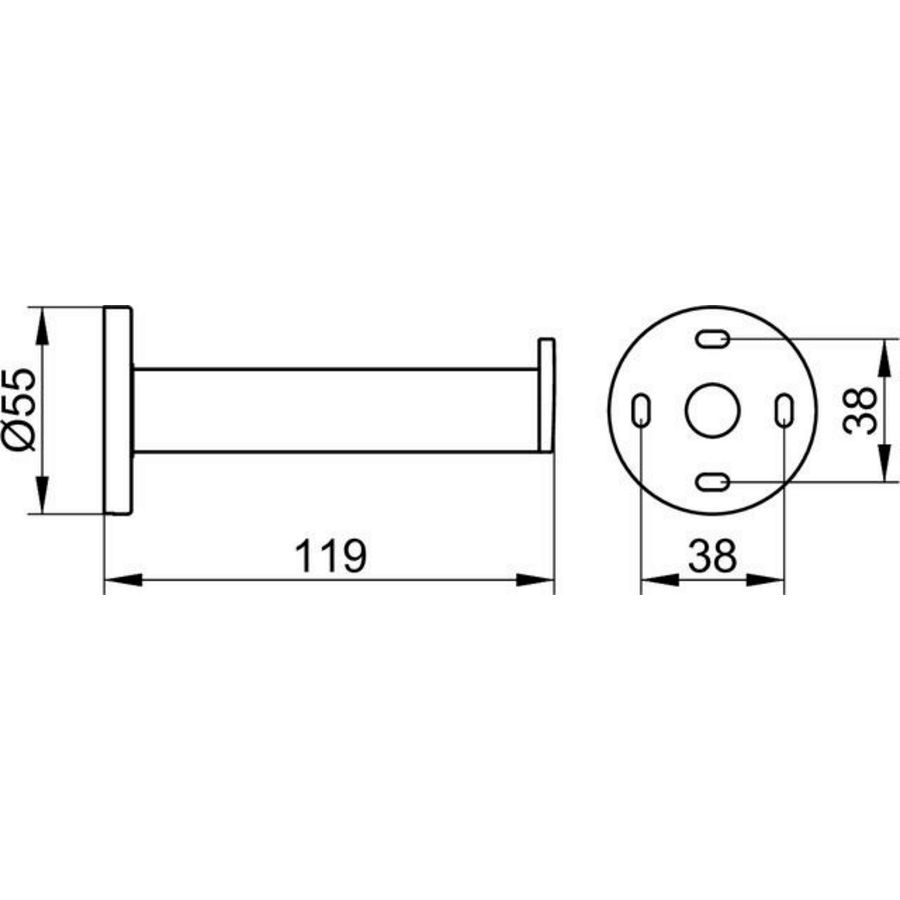 Plan reserveclosetrolhouder aluminium zilver geeloxeerd