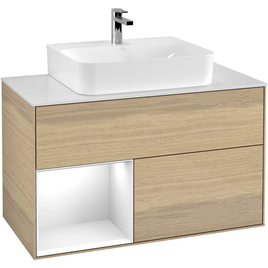 Wastafelonderkast Finion 1000x603x501mm Oak Veneer G111GFPC