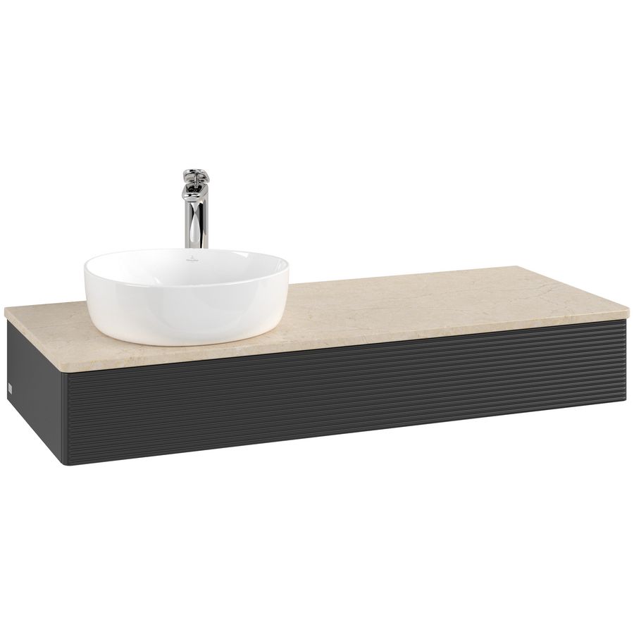 Wastafelonderkast Antao 1200x190x500mm Black Matt Lacquer L11153PD