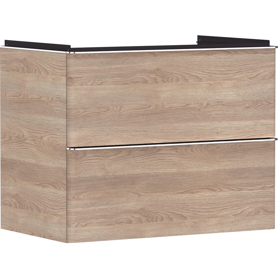 Onderkast Natural Oak 780x475mm 2x la tbv wastafel greepkleur chroom Xelu Q 54029000