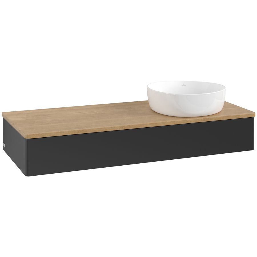 Wastafelonderkast Antao 1200x190x500mm Black Matt Lacquer L12011PD