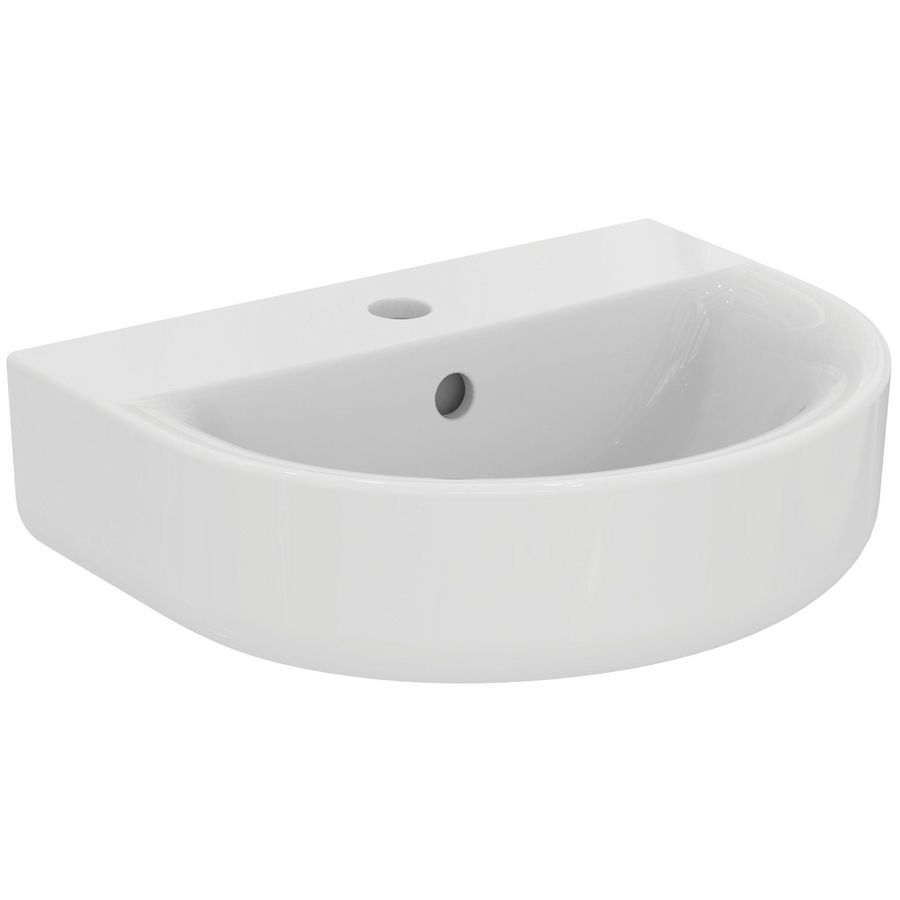 Fontein connect arc 450x360x160mm glans wit  1 kraangat met overloop