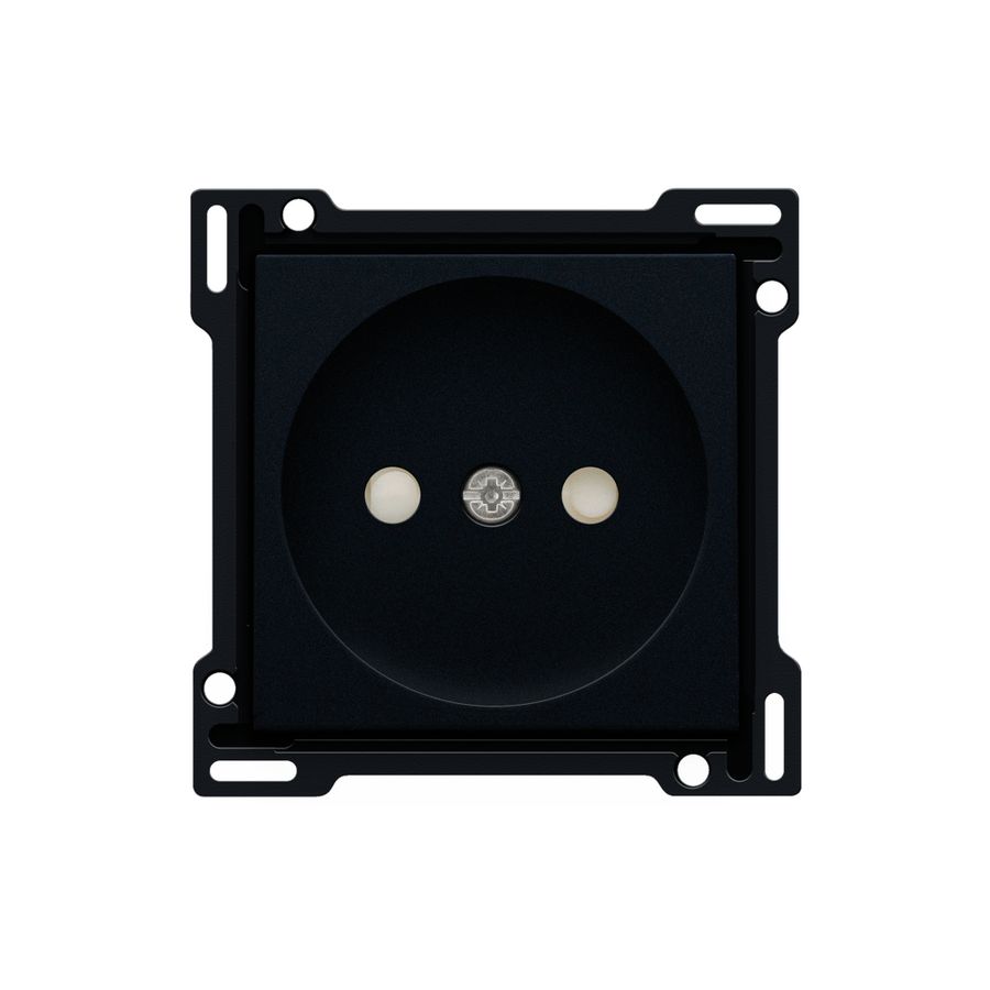 Afwerkingsset stopcontact z. aarding met besch.afsl. black