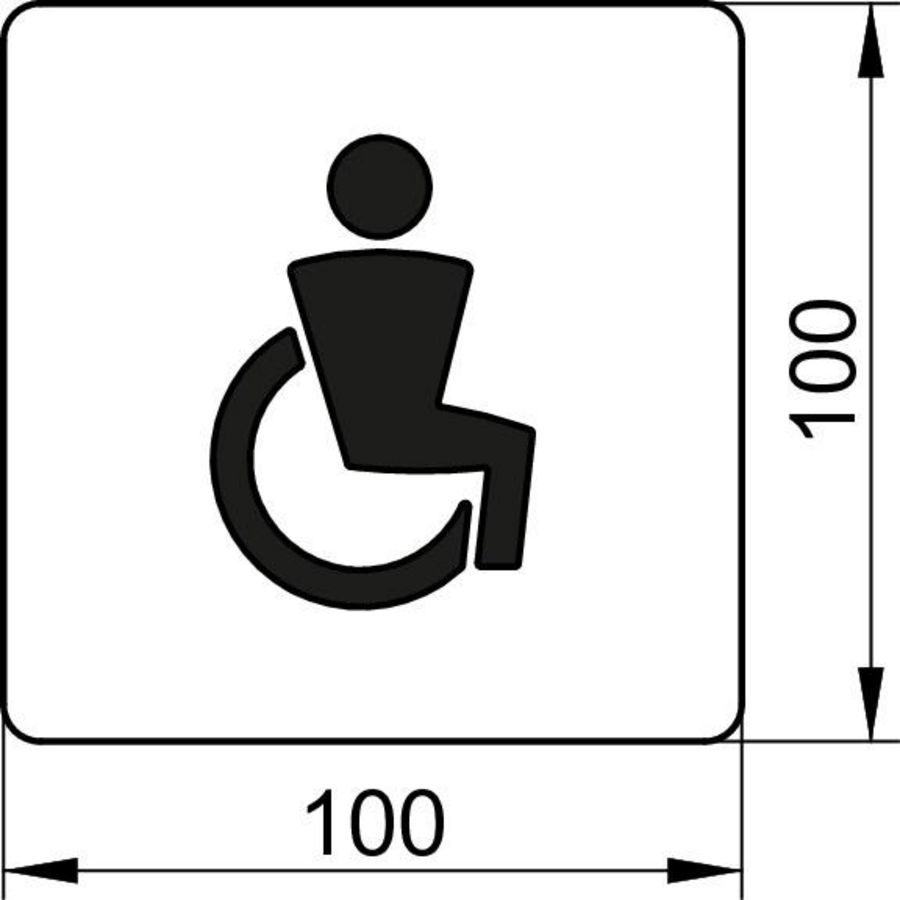 Deurschild symbool gehandicapten 14968170000