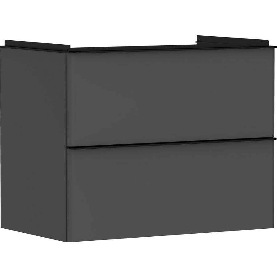 Onderkast mat grijs diamant 780x475mm 2x la tbv wastafel greepkleur mat zwart Xelu Q 54028670