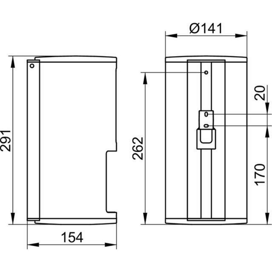 Closetrolhouder voor 2 rollen aluminium zilver geeloxeerd