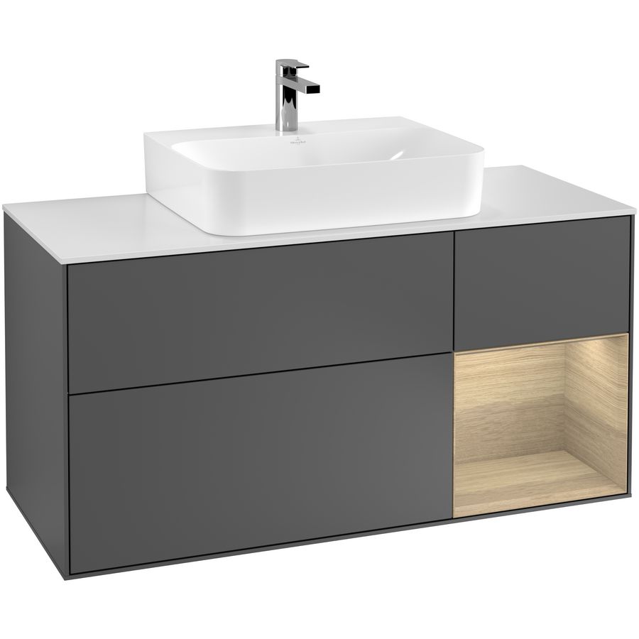 Wastafelonderkast Finion 1200x603x501mm Antr. Matt Lacquer G171PCGK
