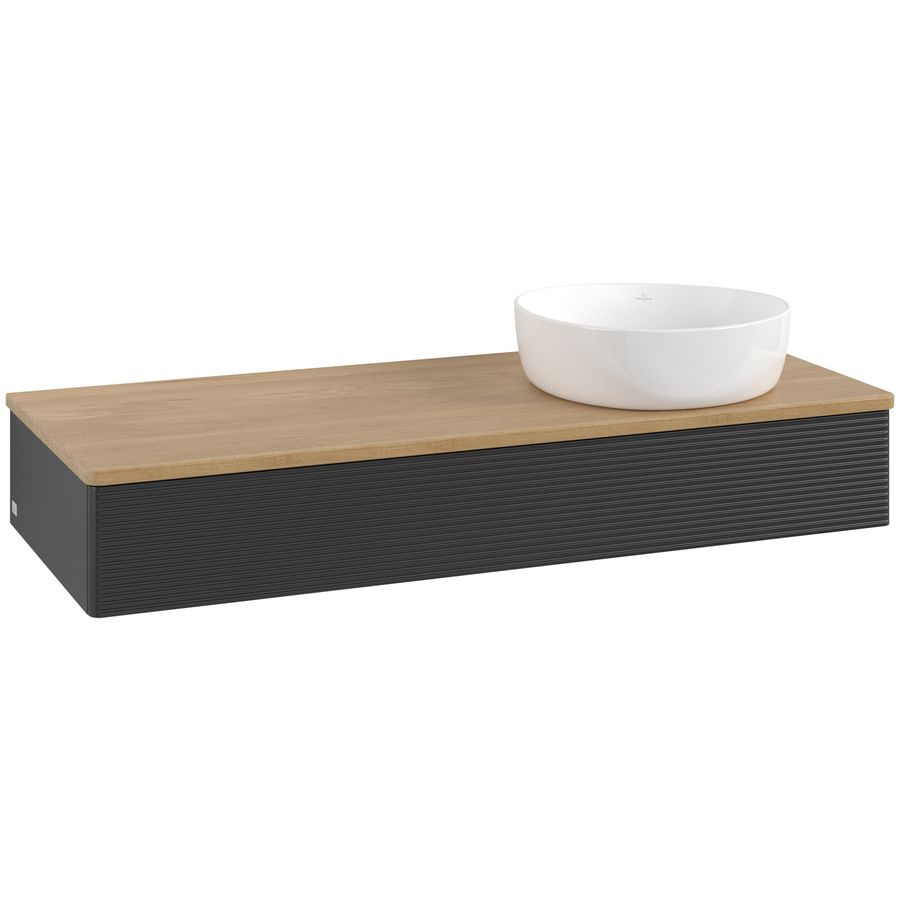 Wastafelonderkast Antao 1200x190x500mm Black Matt Lacquer L12111PD
